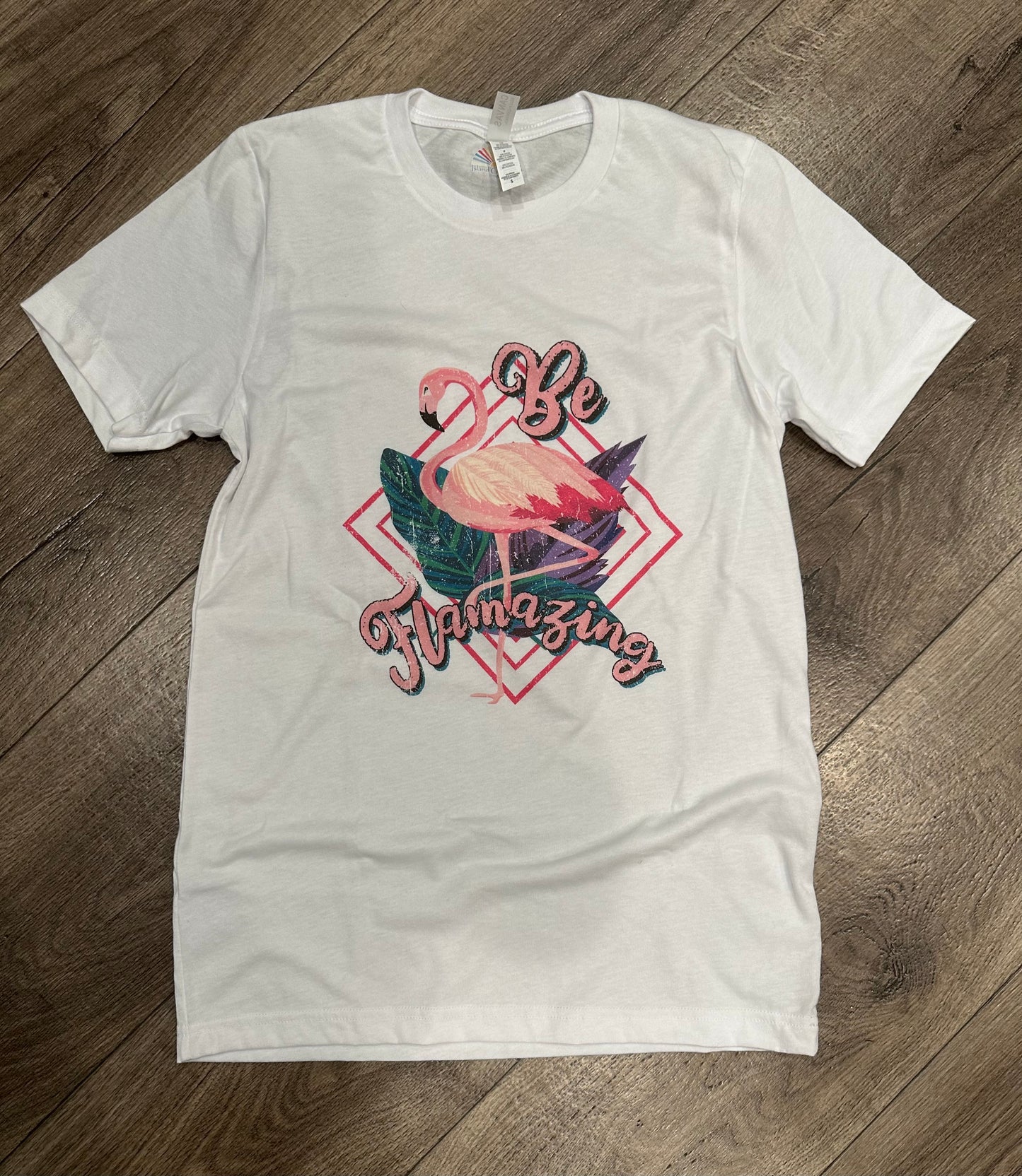 Be Flamazing DTG printed on Bella + Canvas SS Tee
