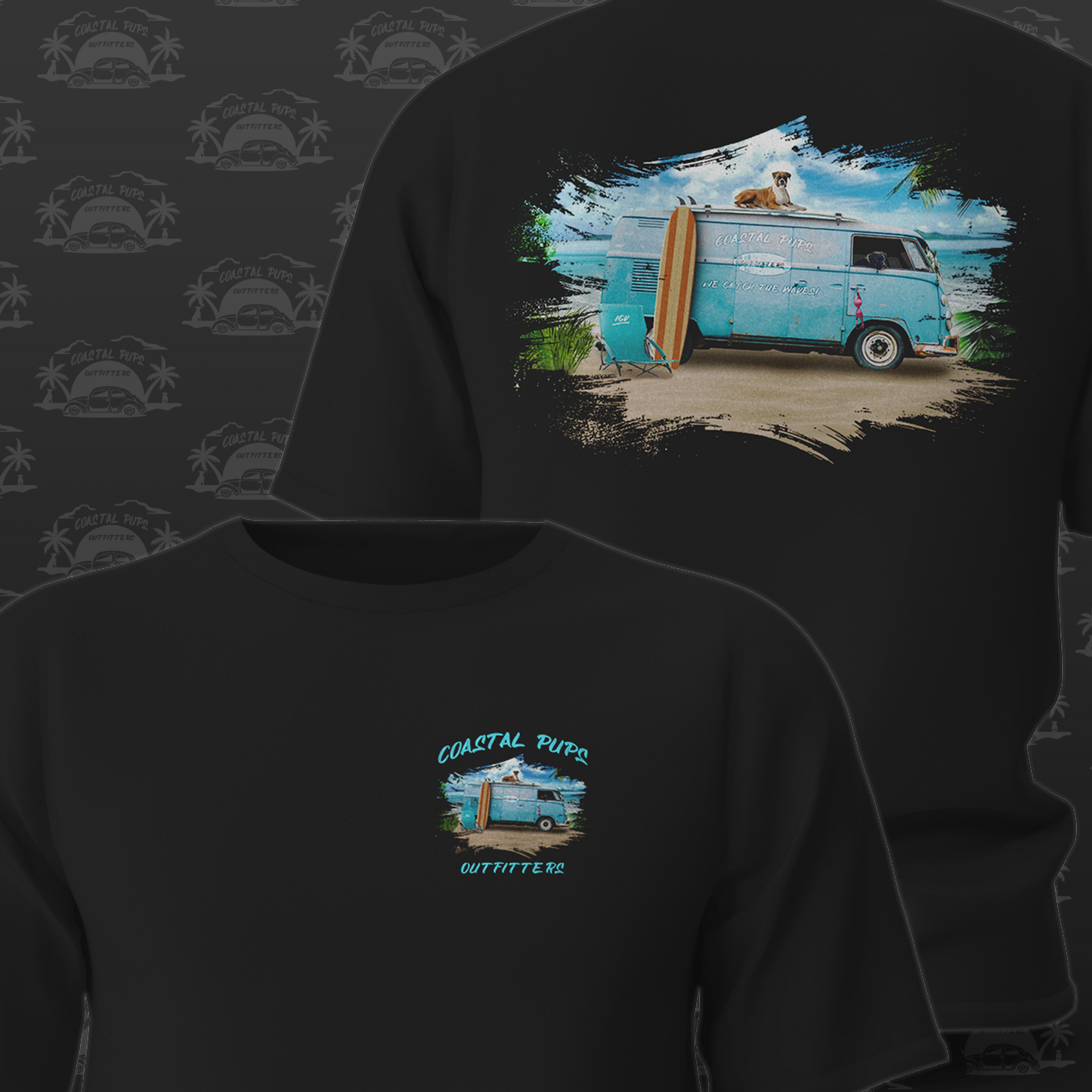 Coastal Pups Let The Adventures Begin Logo Tee