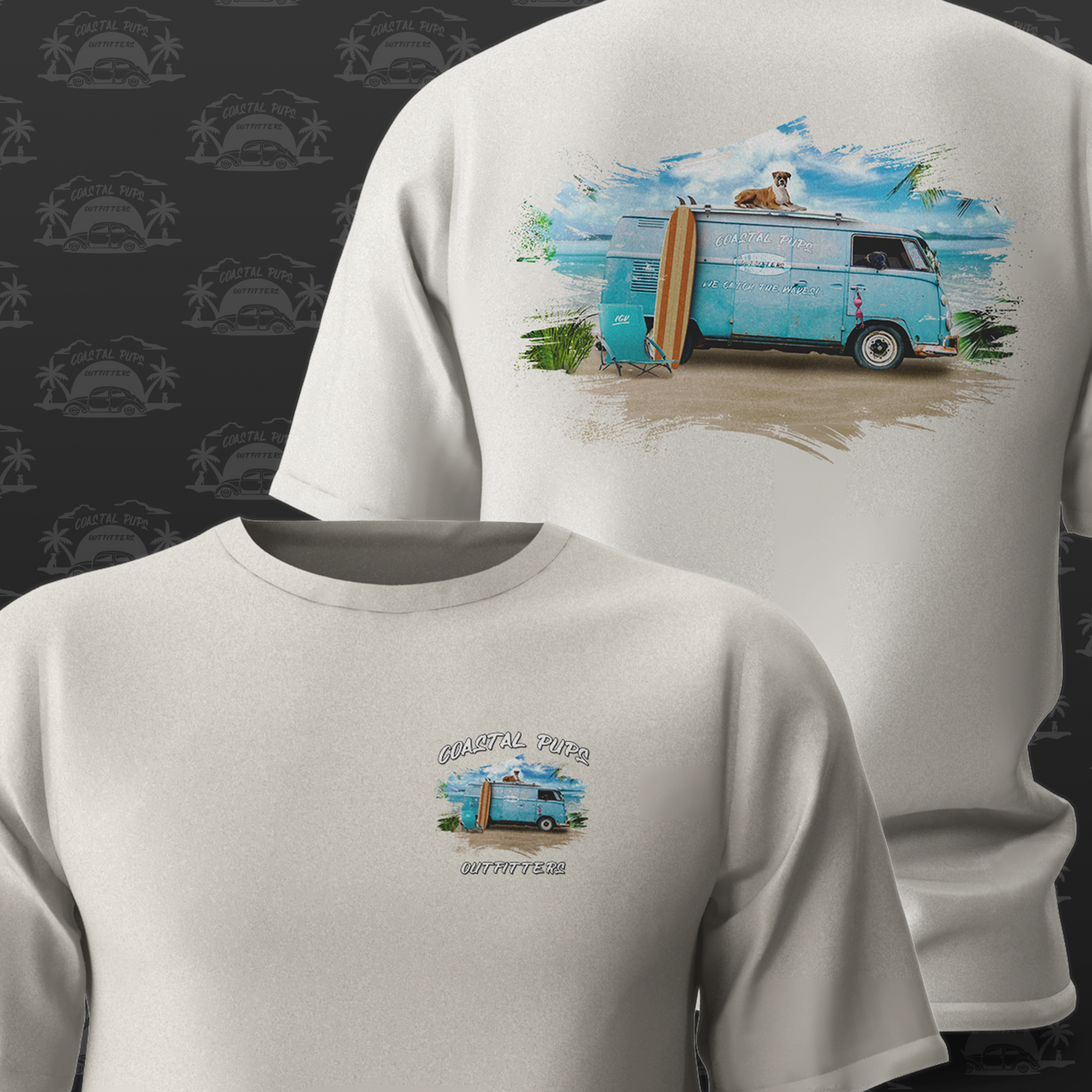 Coastal Pups Let The Adventures Begin Logo Tee
