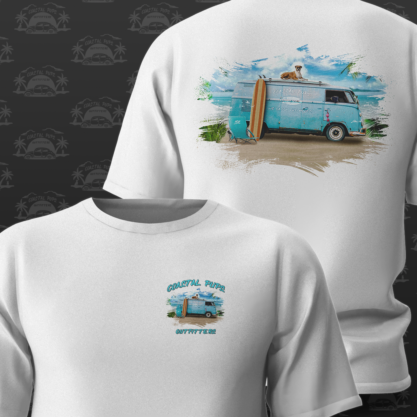 Coastal Pups Let The Adventures Begin Logo Tee