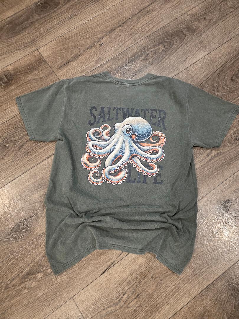 Saltwater Life Octopus Graphic Tee