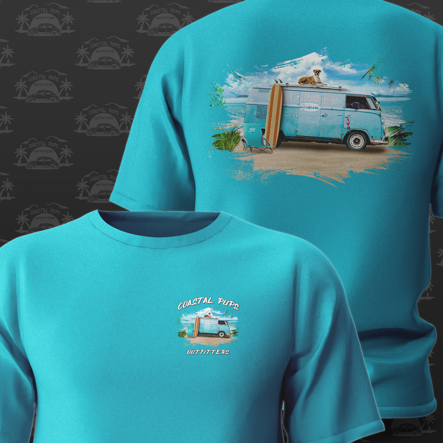 Coastal Pups Let The Adventures Begin Logo Tee