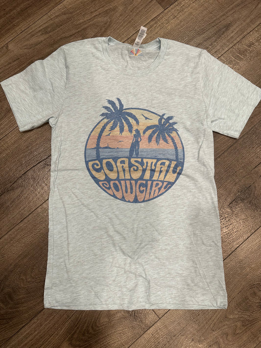 Coastal Cowgirl DTG printed on Bella + Canvas SS Tee