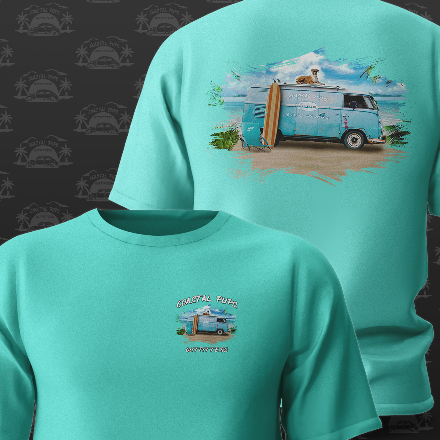 Coastal Pups Let The Adventures Begin Logo Tee