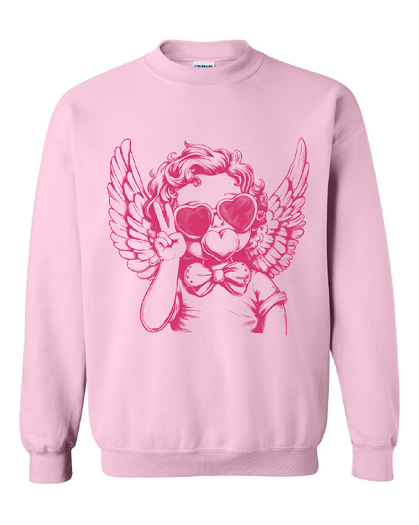 Retro Cupid Graphic Crewneck Sweatshirt